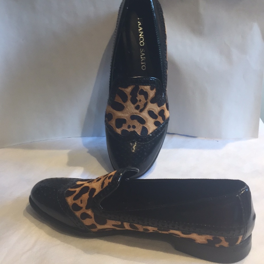 Franco Sarto calf hair & patent flat